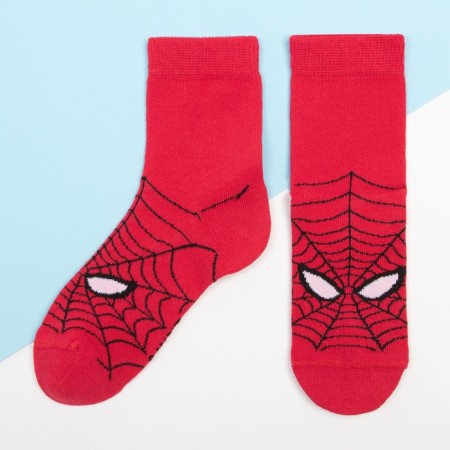 Children's socks "Spider Man", red color, 16-18 cm