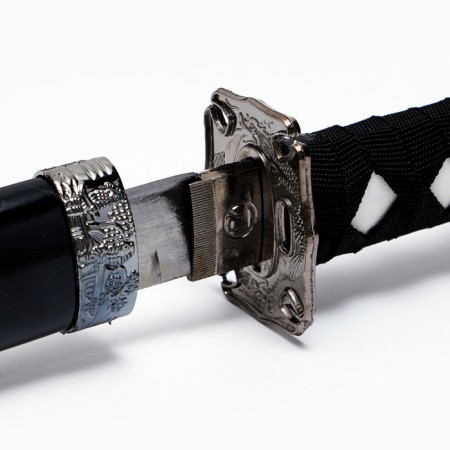 Suv. Product Katana 3V1 on a stand, scabbard wood, black gloss 54/81/100cm, hilt mix-3