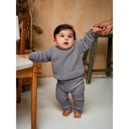 Sweater Knitted Children's Amarobaby Pure Love Buddy, height 92 cm, color gray color-6