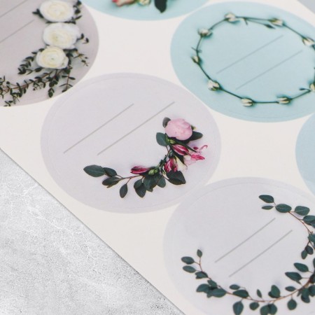 Stickers for gifts and flowers "Flower frame", 9 x 16 cm-1