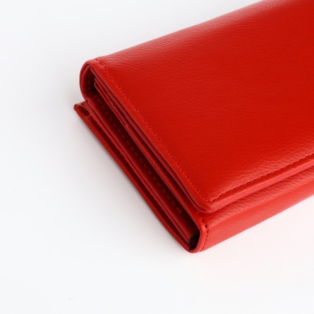 Women's wallet on magnets, red color-2