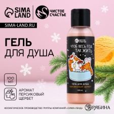 Soul gel “To live like this all year”, 100 ml, the aroma of peach shherbet, pure happiness