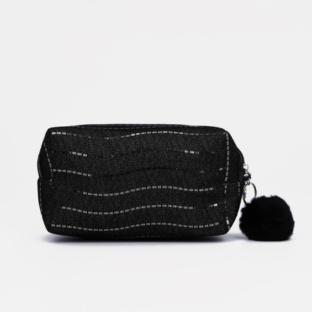 Cosmetic bag with lightning, black color-1