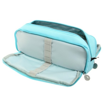 School pencil case on a zipper 3-section, blue-6