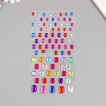 Sticker Plastic Rhinestones "Rectangular of different sizes" MIX 9x16.5 cm-4