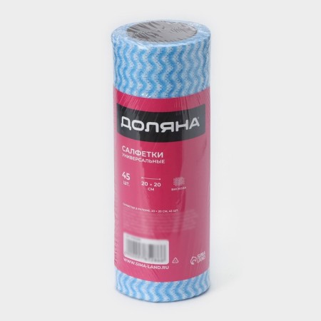 Napkins in the roll reusable non -perhuman shade, 40+5 pcs, 20 × 20 cm, blue color-3