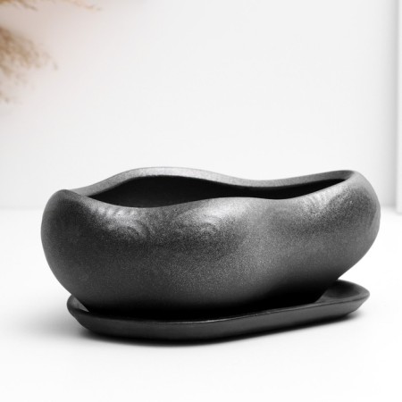 Pot "Bonsai Small" silver, 0.6, l/ 17x14x7cm-1