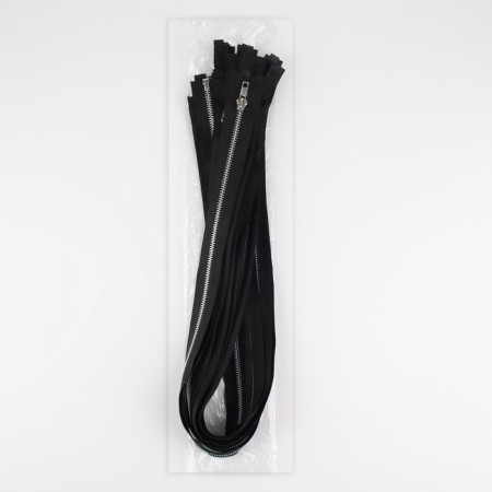 Metal zipper, No. 5, connective, automatic lock, 80 cm, black color/nickel-2