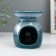 Aroma lamp ceramics "Field flower" white-blue 7.5x7.5x9.3 cm