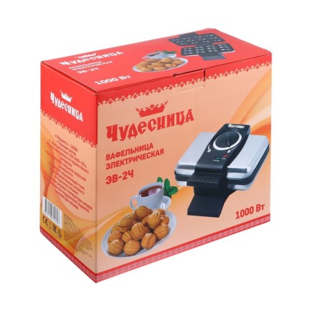 Electric wafer "Wonderworker" EV-2h, 1000 watts, nuts, Teflon coating, black-8