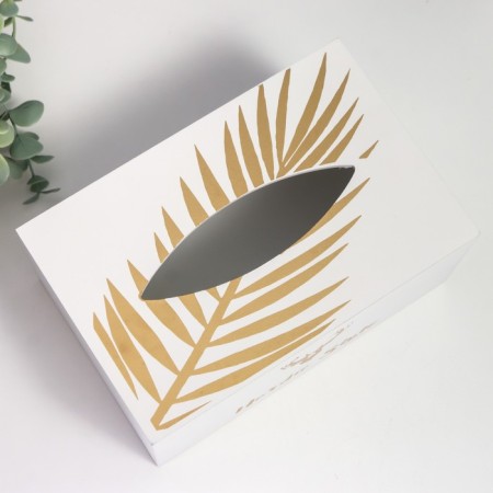 MDF box for napkins "Golden Deer" white 10x13x20 cm-4