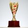 Cup 183a, award figure, gold, plastic stand, 22.5 × 11 × 8.5 cm.