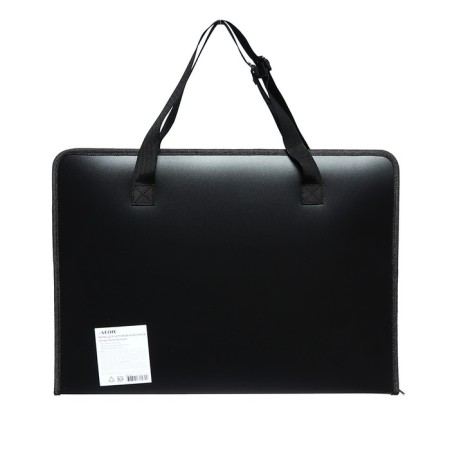 A3 folder with handles, plastic, lightning around, 490 x 350 x 30mm, with pocket, black-2