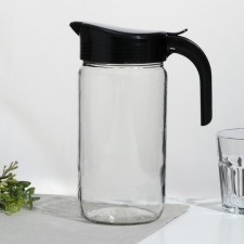 Amphora jug, glass, 1.5 l, with a black lid
