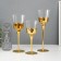 Glass candlestick Set 3 pcs "Romance of candles" gold height 26cm, 23 cm, 20 cm