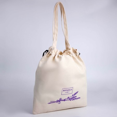 Textile bag, on the laces of Botanika, beige-3