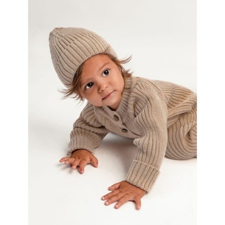 Cap with lapel Children's Amarobaby Pure Love Tot, size 44-46 cm, beige color-2