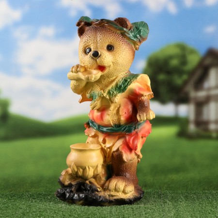Garden figure "Bear with a spoon" Red, 43x22x23cm-3