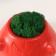 Concrete Kashpo "Evil Laughter" with moss 6.5*12.5cm red (moss green stabilized)