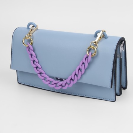A chain for a bag, with carbines, plastic, 23 × 17 mm, 30 cm, lilac/gold color-2