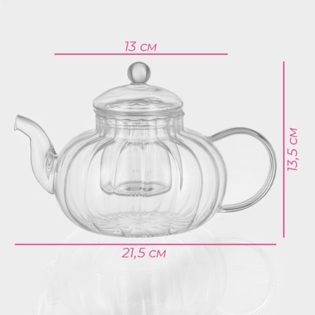The teapot is a teapot with a glass lid and sieve "Diana. Grace ", 1 l-6