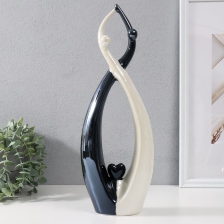 Souvenir Ceramics "Graceful Love" Black and White 38x13x6 cm