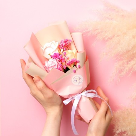 A premium bouquet of soap roses, 3 pcs-2