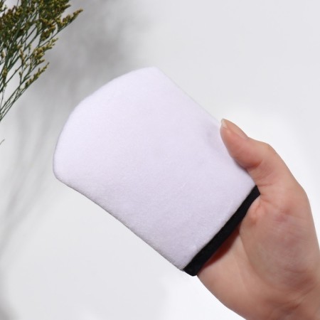 Washing mittens, 12.5 × 10 cm, with a suspension, white/black color-1