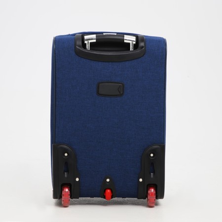 Small 20 suitcase, lightning department, code castle, 4 wheels, 2 outer pockets, blue color-6