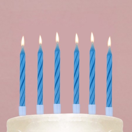 Candles for the cake Undigilated "on your birthday", blue, 10 pcs.-6
