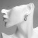 Earrings with rhinestones Xuping rectangle of truth, white color in silver