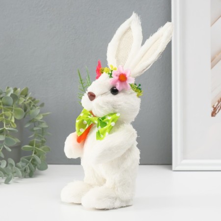 Souvenir "White Bunny with carrots" 12x11x22.5 cm-1