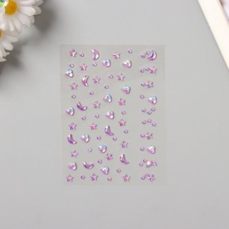 Stick plastic rhinestones "Solder" lilac 11x7.8 cm-1