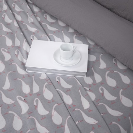 Fleet blanket "Geese", size 150x200 cm, color gray color-2