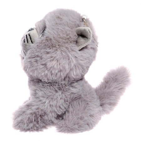 Soft toy "kitten", with a ring, gray color, 11 cm-1