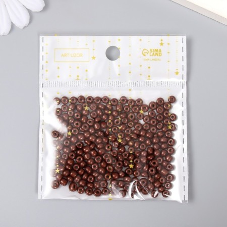 Round beads 6/0 "coffee" 20 g-4