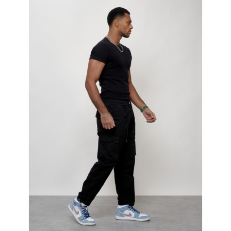 Cargo jeans men, size 54, black color-2
