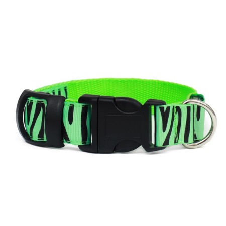 Collar with backlight tiger 3 glow modes Size S, Osh 22-40 x 2.5 cm Green-5
