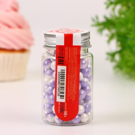 Confectionery sprinkling "duokhrom", white, purple, 50 g-2