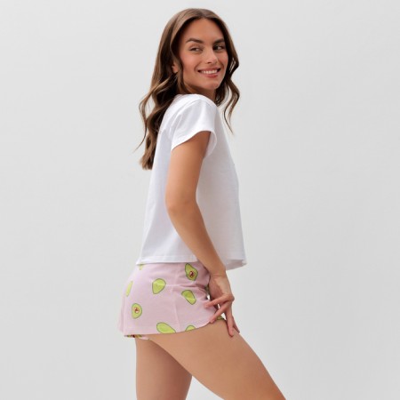 Female pajamas (T -shirt and shorts) KAFTAN AVOCADO p. 40-42, white-2
