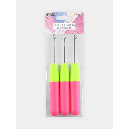 Needle for raising loops 3mm*15.5cm (FAS 3 pcs price per pcs) pink-yellow au-5