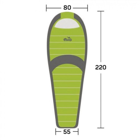 The sleeping bag Tramp Hiker, cocoon, 2 layers, left, 80x220 cm, -5 ° C-7