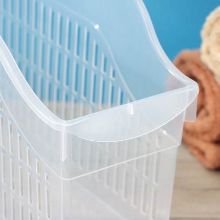 Storage container on wheels Ricco, 6 l, 35.5 × 13 × 20 cm, with a handle, transparent-3