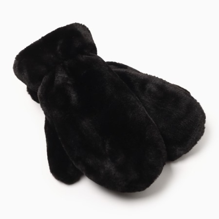 Women's mittens minku, black color, 26 cm