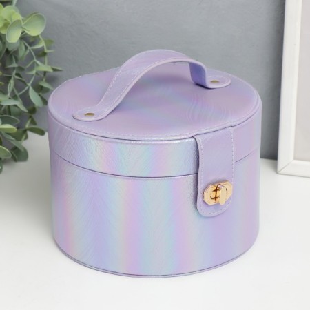 Casket to the leatherette for jewelry round "Lilac overflows" 12x17.5x17 cm