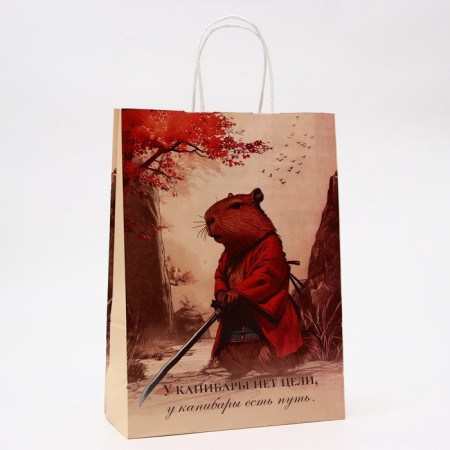 Gift paper package, "samurai", 24 x 10.5 x 32 cm