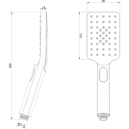 Shower watering can Lemark LM8123C, manual, 90 x 118 mm, 3 functions, chrome-1