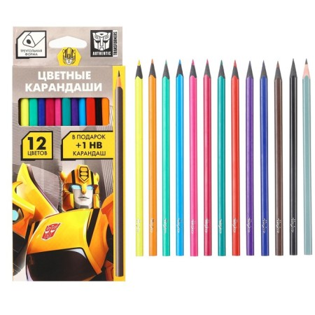 Color pencils, 12 colors, trihedral, transformers-8