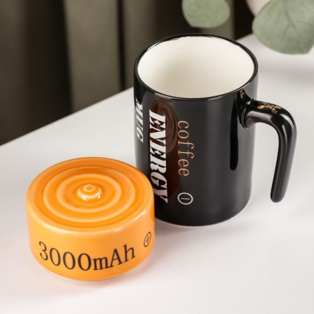 Ceramic mug with a lid "Energia", 350 ml-1