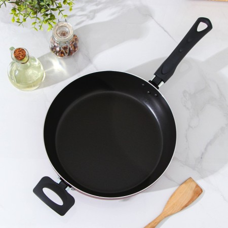 Flot Dilan Promo, D = 26 cm, plastic handle, anti -stick coating, burgundy color-1